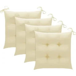 MAISON EXCLUSIVE - Chaises pliables de jardin avec coussins lot de 4 teck solide