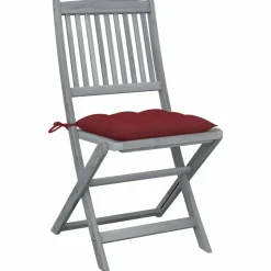 MAISON EXCLUSIVE - Chaises pliables d'extérieur lot de 2 et coussins bois d'acacia