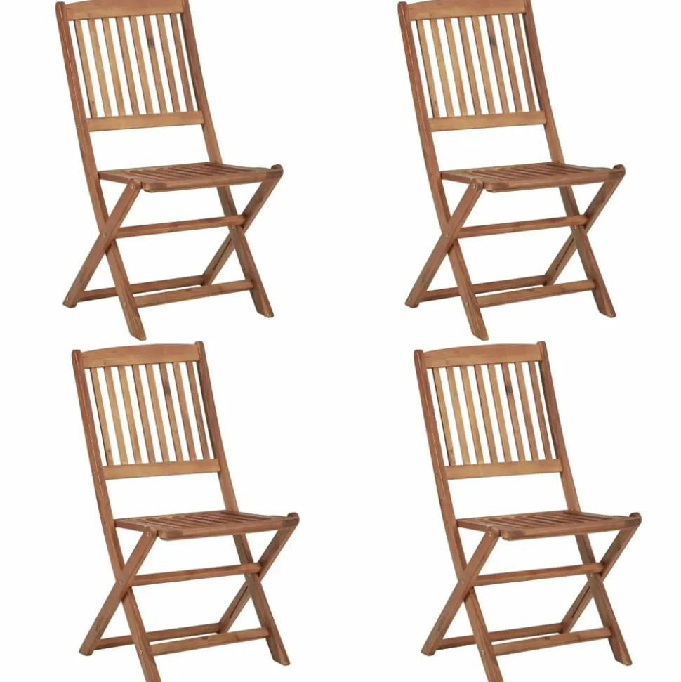 MAISON EXCLUSIVE - Chaises pliables d'extérieur lot de 4 bois d'acacia solide