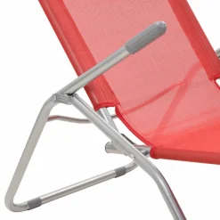 MAISON EXCLUSIVE - Chaises longues pliables lot de 2 textilène rouge