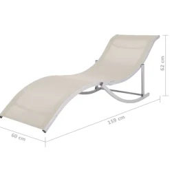 MAISON EXCLUSIVE - Chaises longues pliables lot de 2 crème textilène