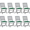 MAISON EXCLUSIVE - Chaises pliables d'extérieur lot de 8 et coussins bois d'acacia