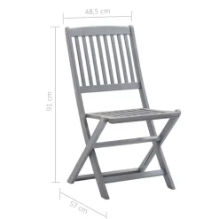 MAISON EXCLUSIVE - Chaises pliables d'extérieur lot de 8 et coussins bois d'acacia