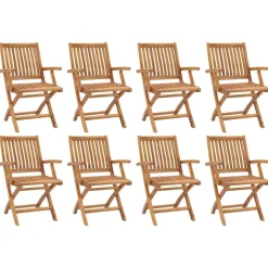 MAISON EXCLUSIVE - Chaises pliables de jardin lot de 8 bois de teck solide