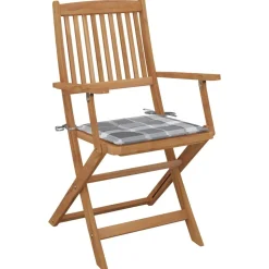 MAISON EXCLUSIVE - Chaises pliables d'extérieur et coussins lot de 8 bois d'acacia