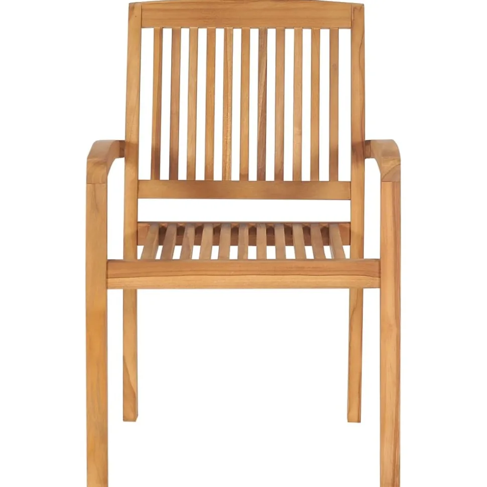 MAISON EXCLUSIVE - Chaises de jardin empilables 6 pcs bois de teck solide