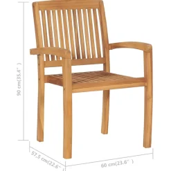 MAISON EXCLUSIVE - Chaises de jardin empilables 6 pcs bois de teck solide