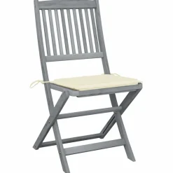 MAISON EXCLUSIVE - Chaises pliables d'extérieur lot de 6 et coussins bois d'acacia