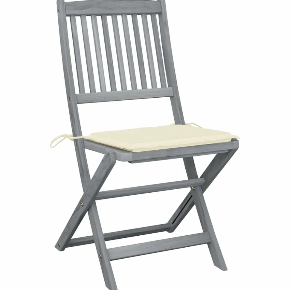 MAISON EXCLUSIVE - Chaises pliables d'extérieur lot de 6 et coussins bois d'acacia