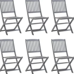 MAISON EXCLUSIVE - Chaises pliables d'extérieur lot de 6 et coussins bois d'acacia