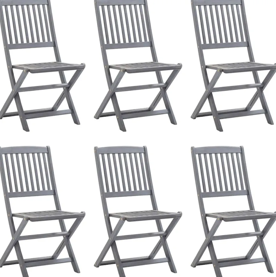 MAISON EXCLUSIVE - Chaises pliables d'extérieur lot de 6 et coussins bois d'acacia