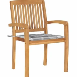 MAISON EXCLUSIVE - Chaises de jardin empilables avec coussins lot de 6 teck solide