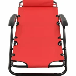 MAISON EXCLUSIVE - Chaises longues pliables 2 pcs avec repose-pied acier rouge