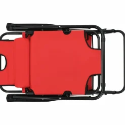 MAISON EXCLUSIVE - Chaises longues pliables 2 pcs avec repose-pied acier rouge