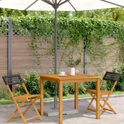 MAISON EXCLUSIVE - Chaises de bistrot lot de 2 noir bois massif d'acacia et rotin