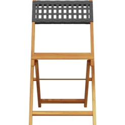 MAISON EXCLUSIVE - Chaises de bistrot lot de 2 noir bois massif d'acacia et rotin