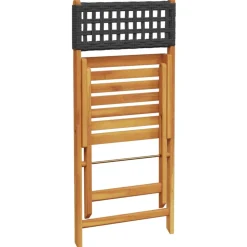 MAISON EXCLUSIVE - Chaises de bistrot lot de 2 noir bois massif d'acacia et rotin