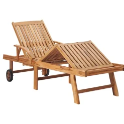 MAISON EXCLUSIVE - Chaises longues lot de 2 avec coussin anthracite teck solide