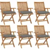 MAISON EXCLUSIVE - Chaises pliables de jardin avec coussins lot de 6 bois de teck