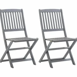 MAISON EXCLUSIVE - Chaises pliables d'extérieur lot de 2 et coussins bois d'acacia