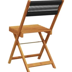 MAISON EXCLUSIVE - Chaises de bistrot lot de 2 noir bois d'acacia et corde