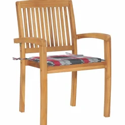 MAISON EXCLUSIVE - Chaises de jardin empilables avec coussins lot de 6 teck solide