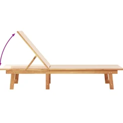 MAISON EXCLUSIVE - Chaises longues lot de 2 table crème bois d'acacia et textilène