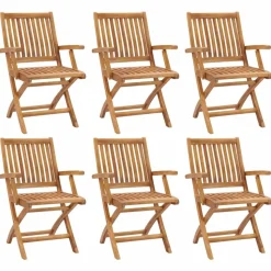 MAISON EXCLUSIVE - Chaises pliables de jardin lot de 6 bois de teck solide