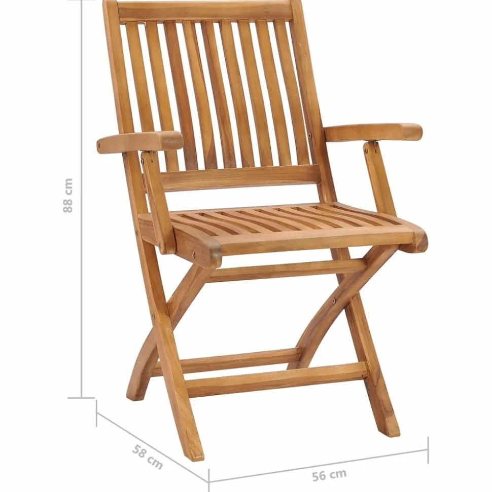 MAISON EXCLUSIVE - Chaises pliables de jardin lot de 6 bois de teck solide
