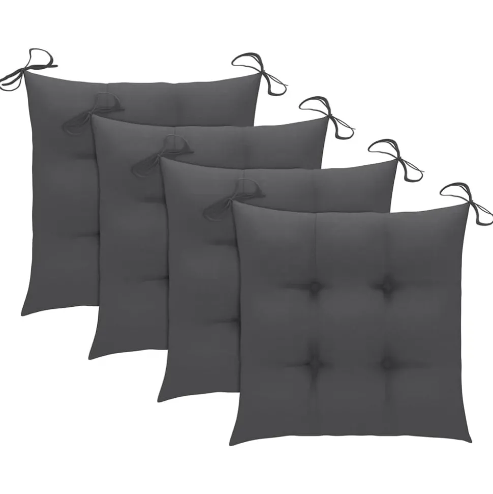 MAISON EXCLUSIVE - Chaises pliables de jardin avec coussins lot de 4 teck solide