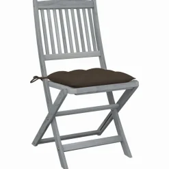 MAISON EXCLUSIVE - Chaises pliables d'extérieur lot de 6 et coussins bois d'acacia