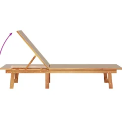 MAISON EXCLUSIVE - Chaises longues lot de 2 taupe bois acacia solide et textilène