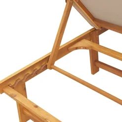 MAISON EXCLUSIVE - Chaises longues lot de 2 taupe bois acacia solide et textilène