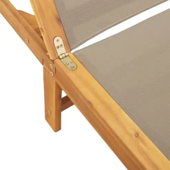 MAISON EXCLUSIVE - Chaises longues lot de 2 taupe bois acacia solide et textilène