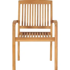 MAISON EXCLUSIVE - Chaises de jardin empilables avec coussins lot de 8 teck solide