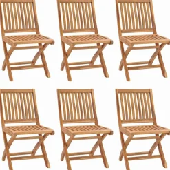 MAISON EXCLUSIVE - Chaises pliables de jardin avec coussins lot de 6 bois de teck