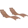 MAISON EXCLUSIVE - Chaises longues pliables lot de 2 bois de teck solide