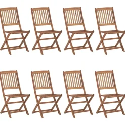MAISON EXCLUSIVE - Chaises pliables d'extérieur lot de 8 bois d'acacia solide