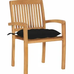 MAISON EXCLUSIVE - Chaises de jardin empilables avec coussins lot de 6 teck solide