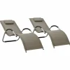 MAISON EXCLUSIVE - Chaises longues textilène lot de 2 taupe et gris