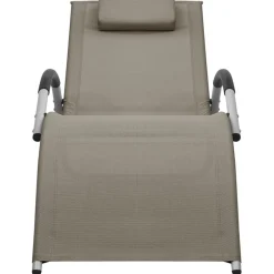 MAISON EXCLUSIVE - Chaises longues textilène lot de 2 taupe et gris