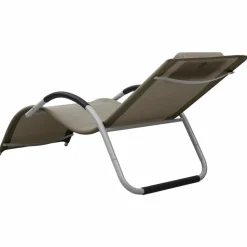 MAISON EXCLUSIVE - Chaises longues textilène lot de 2 taupe et gris