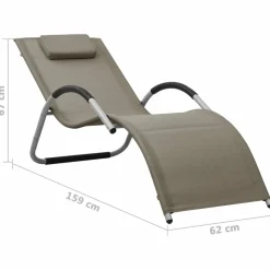 MAISON EXCLUSIVE - Chaises longues textilène lot de 2 taupe et gris