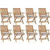 MAISON EXCLUSIVE - Chaises pliables de jardin avec coussins lot de 8 teck solide