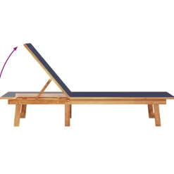 MAISON EXCLUSIVE - Chaises longues lot de 2 table bleu bois d'acacia et textilène