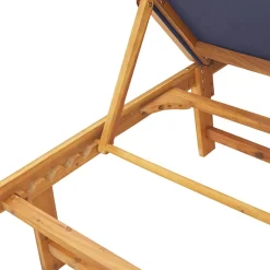 MAISON EXCLUSIVE - Chaises longues lot de 2 table bleu bois d'acacia et textilène