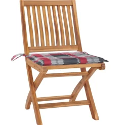 MAISON EXCLUSIVE - Chaises pliables de jardin avec coussins lot de 4 teck solide