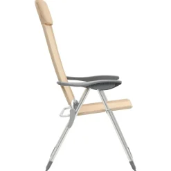 MAISON EXCLUSIVE - Chaises de camping pliables lot de 4 crème aluminium