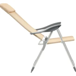 MAISON EXCLUSIVE - Chaises de camping pliables lot de 4 crème aluminium