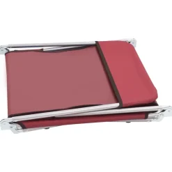 MAISON EXCLUSIVE - Chaises longues pliables lot de 2 acier et tissu rouge